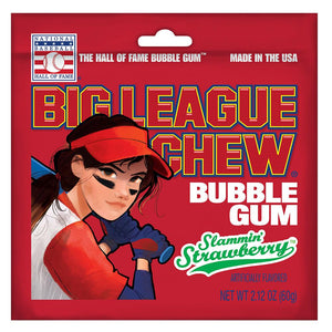 Big League Chew Bubble Gum Slammin' Strawberry